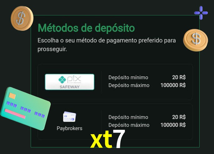 O cassino xt7 oferece uma grande variedade de métodos de pagamento